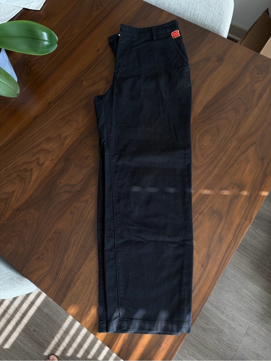 Empyre Other - Empyre Black Straight-Leg Chinos with Red Logo